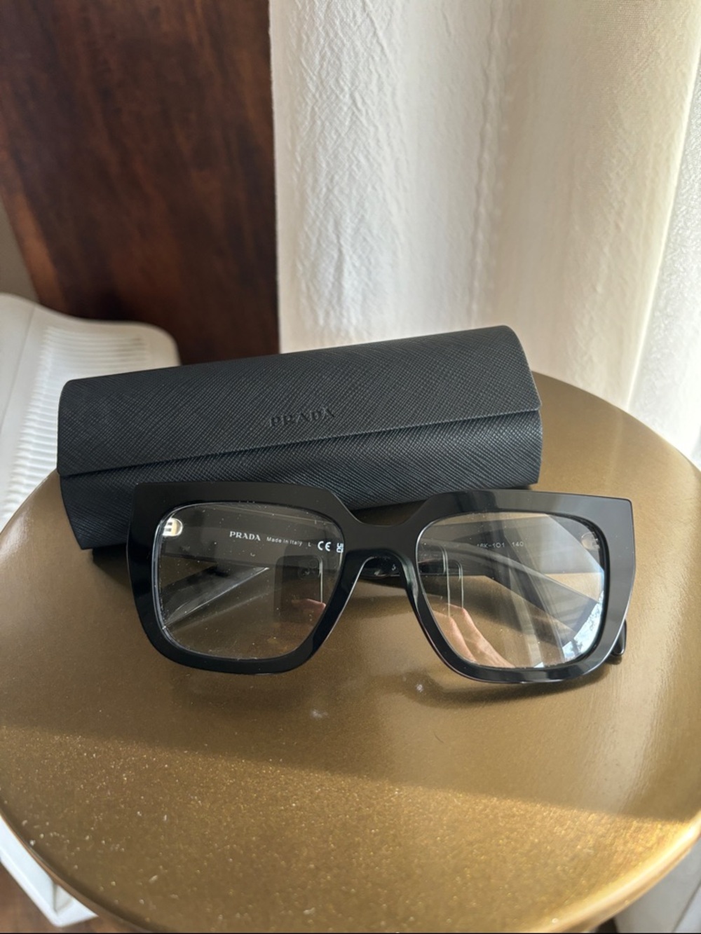 Prada Black High-Gloss Square Frame Sunglasses - Picture 8 of 8